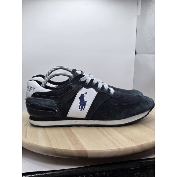 Polo Ralph Lauren Slaton Shoes Sneakers Mens 9.5 D Running Blue/White Pony - Picture 3 of 9